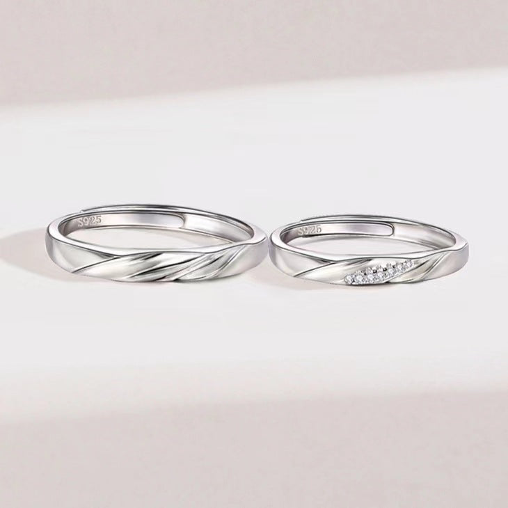 Mobius Strip Love Frequency Couple Open Adjustable Female Rings
