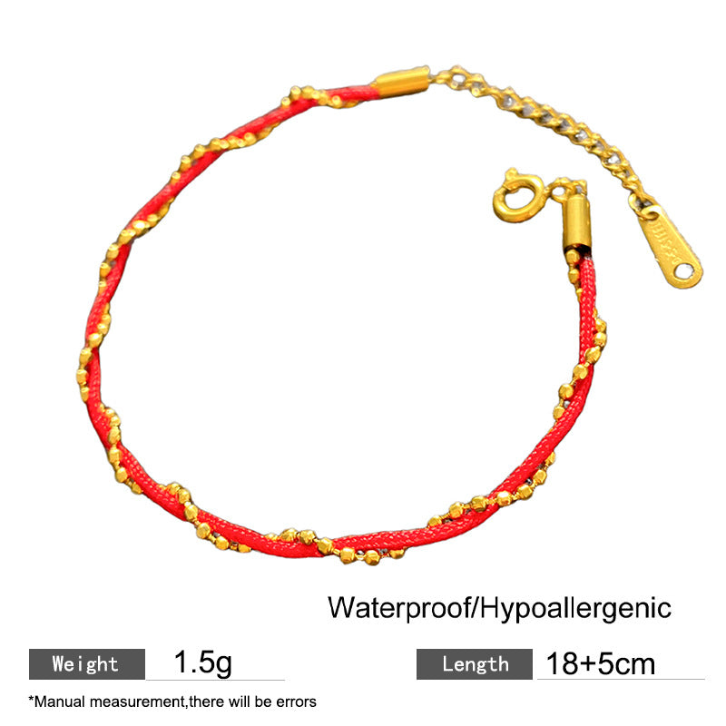 Women's & Men's Pair Korean Style Red Rope Braid Bracelet