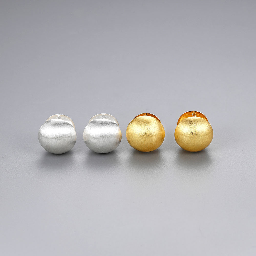 Women's Simple Brushed Ball Ear Clip High-grade Earrings