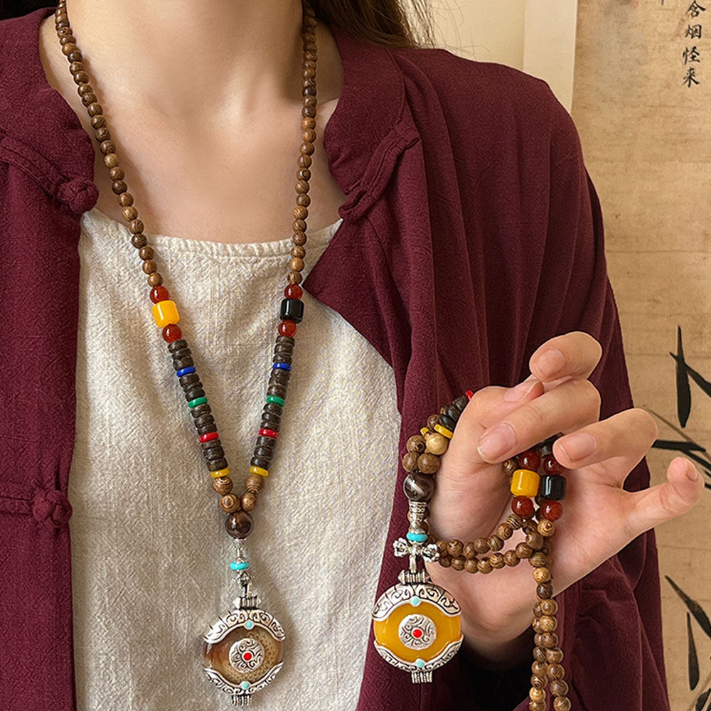 Women's Style Tibetan Ancient Sier Silk Enamel For Retro Minority High-grade Pendants