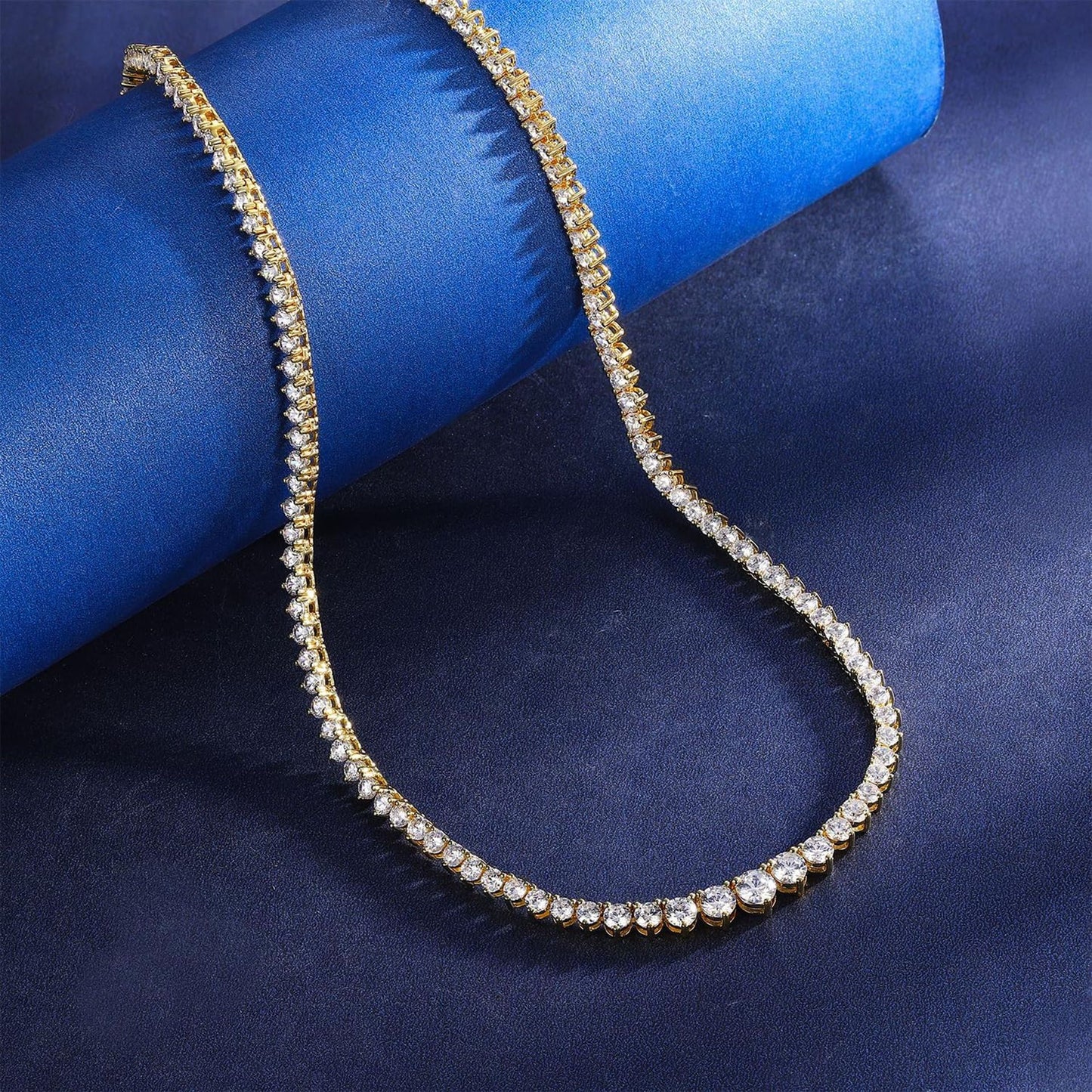 Beautiful Popular Gradient Zircon Tennis Fashion Necklace