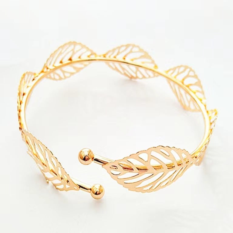 Fashion Armband Leaves Metal Arm Vintage Punk Sweet Bracelet