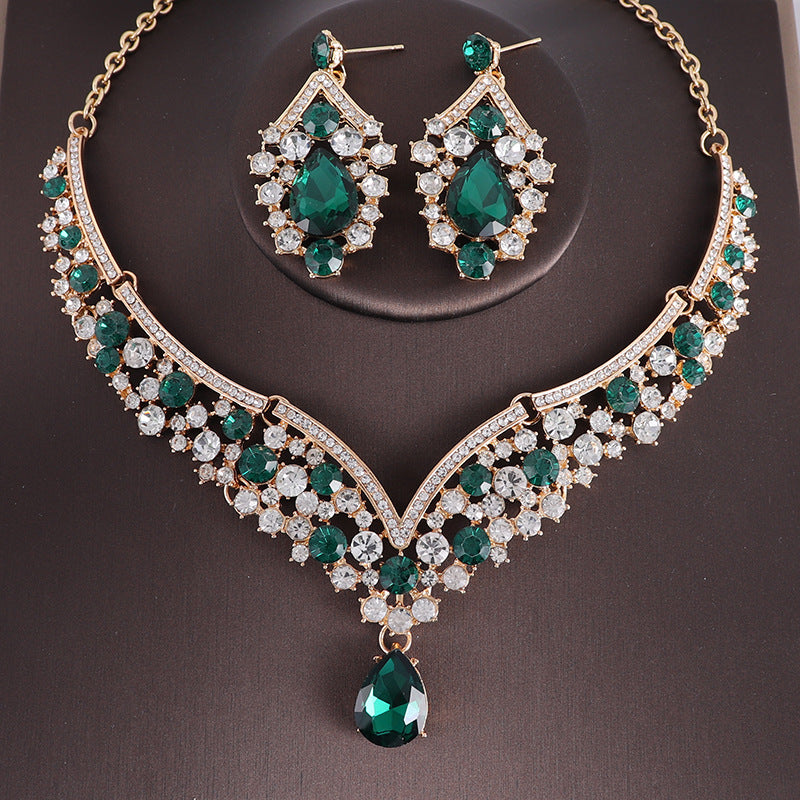 Set Exquisite Rhinestone Suite Party Formal Necklaces