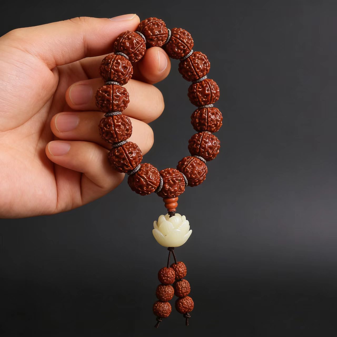 Bodhi Seeds Beeswax Prayer Hand Toy Bracelet