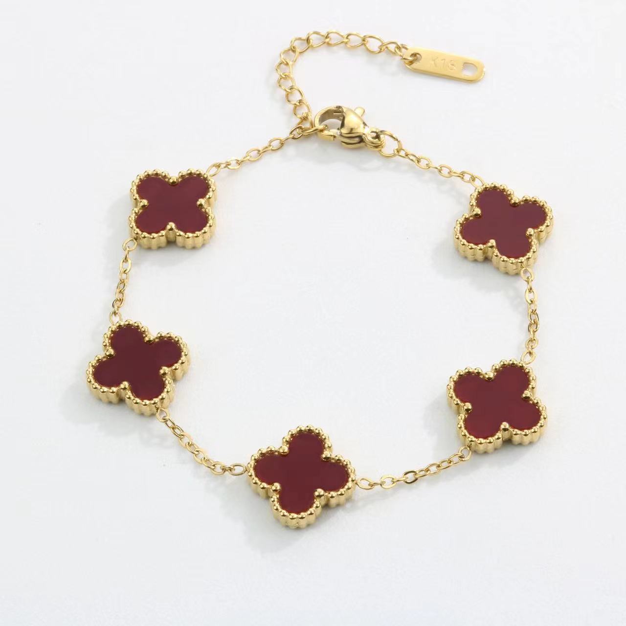 Double-sided Pork Belly Clover Simple Fashion Bracelet