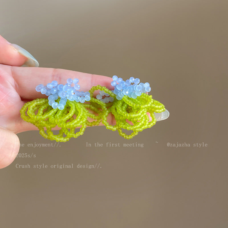Women's Flower Shell Tassel Light Luxury High-grade Earrings