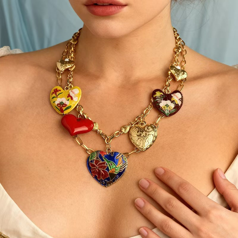 Exaggerated Love Neck Niche Personality Design Light Necklace