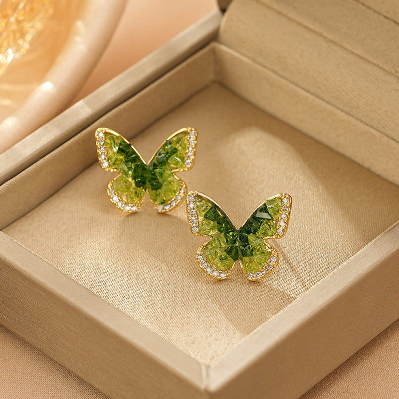 Women's Butterfly Light Luxury Minority Simple Design Good-looking Stud Earrings