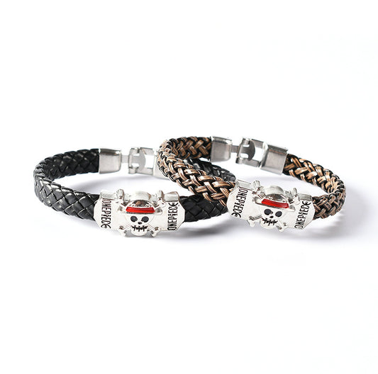 Anime Pirate Skull Alloy Creative Weaving Bracelets