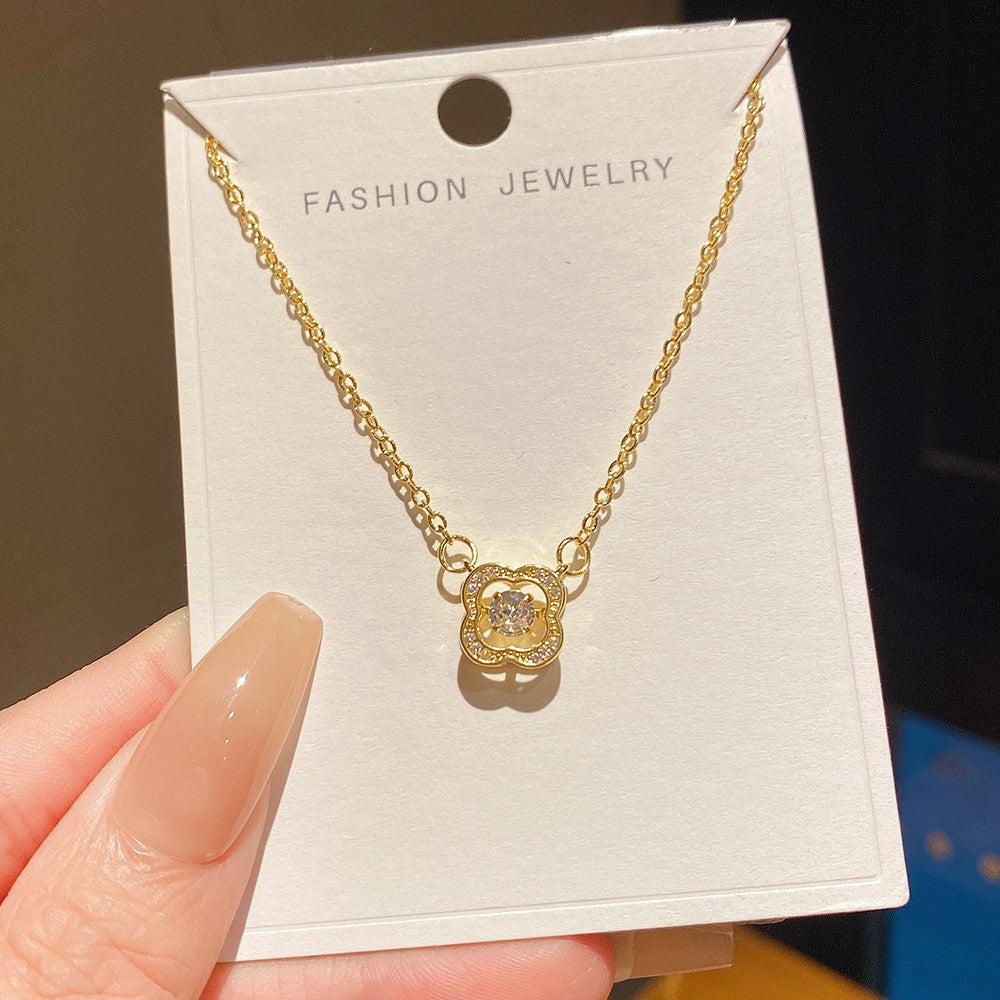 Women's Minority Simple Fashionable Elegant Zircon Clavicle Chain Titanium Steel Accessory Necklace