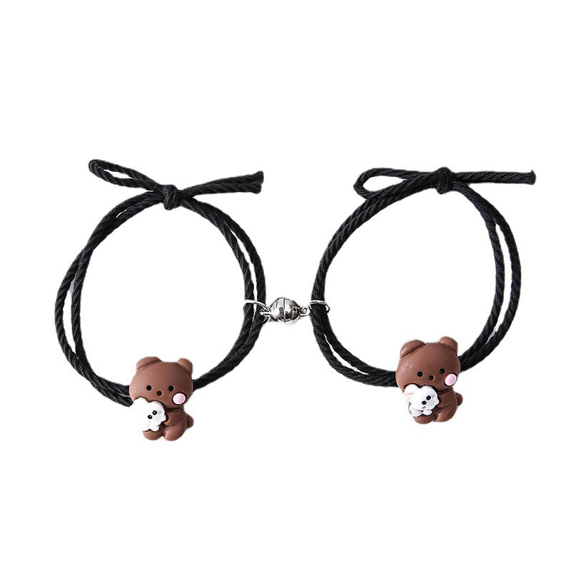 Cute Cartoon Couple Small Rubber Band For Boyfriend Bracelets