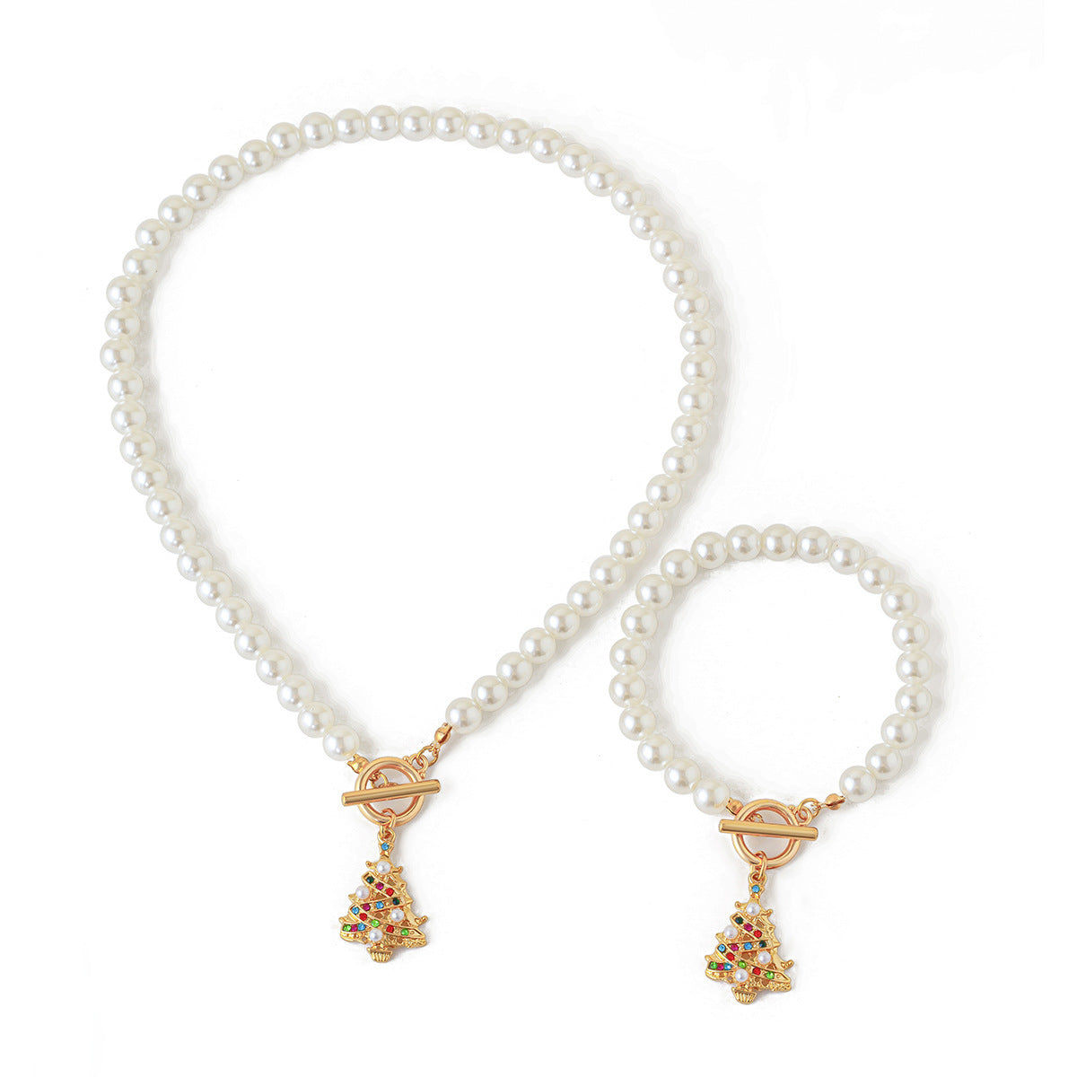 Women's Holiday Style Imitation Pearl Beaded Christmas Necklaces