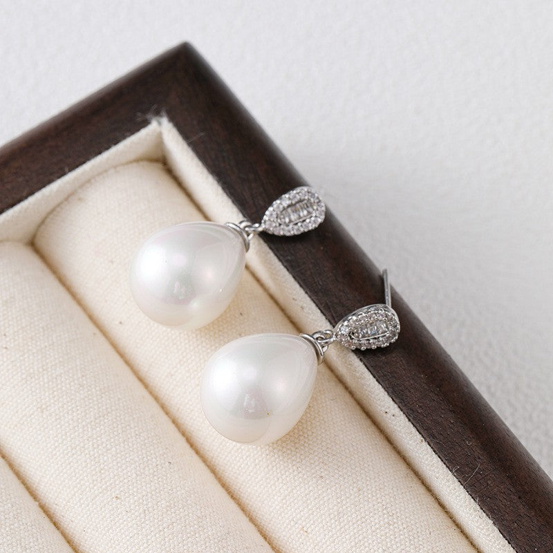 Fashion Water Drops Pearl Sweet Lady Style Earrings