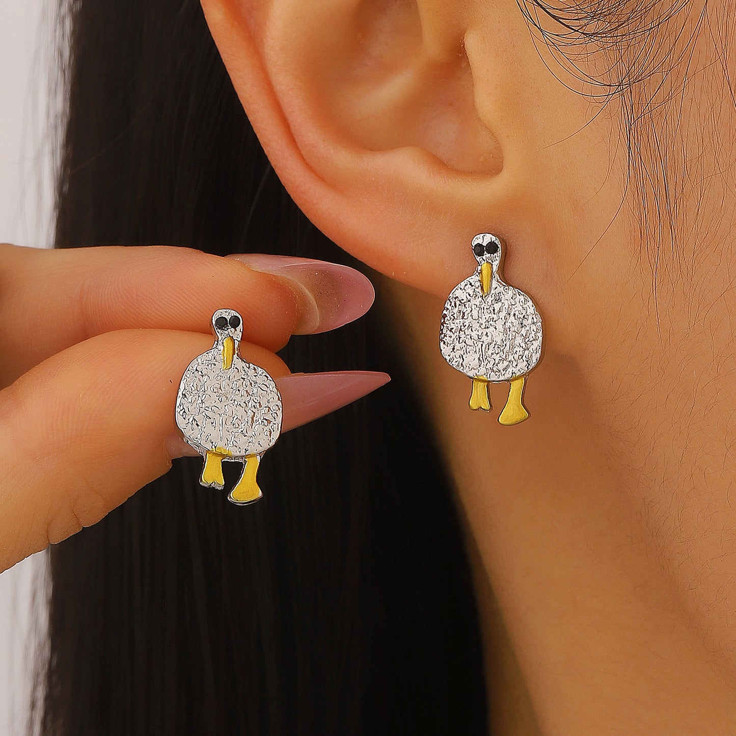 Personalized Creative Cartoon Bird Fashion Simple Stud Earrings