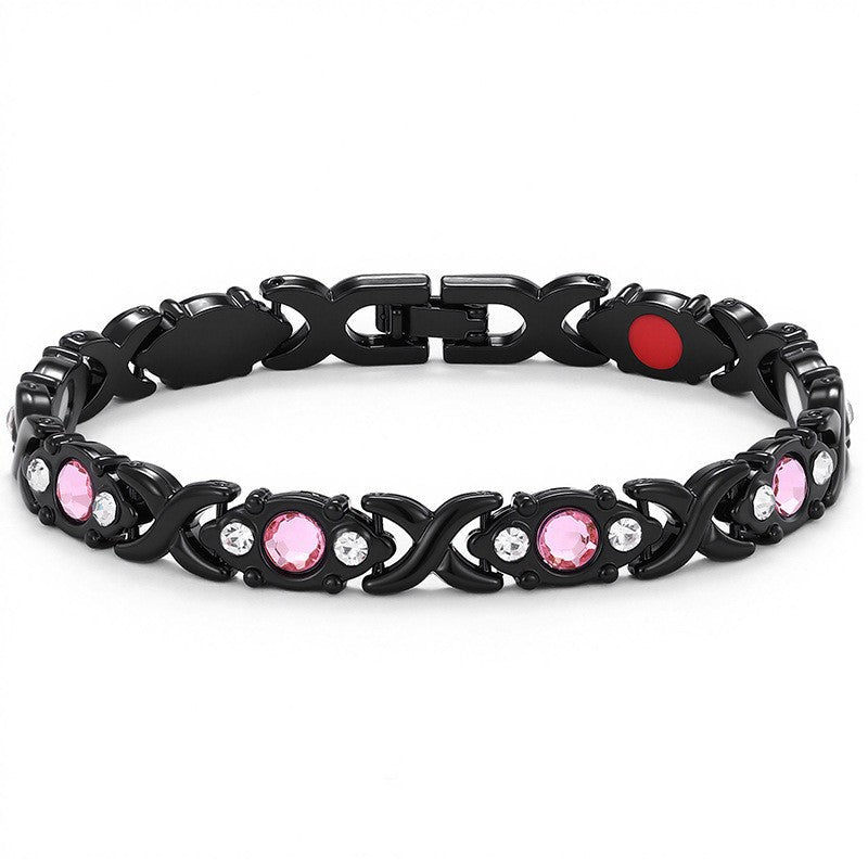 Women's Elegant Water Drop Design Cross Powder Diamond Bracelets