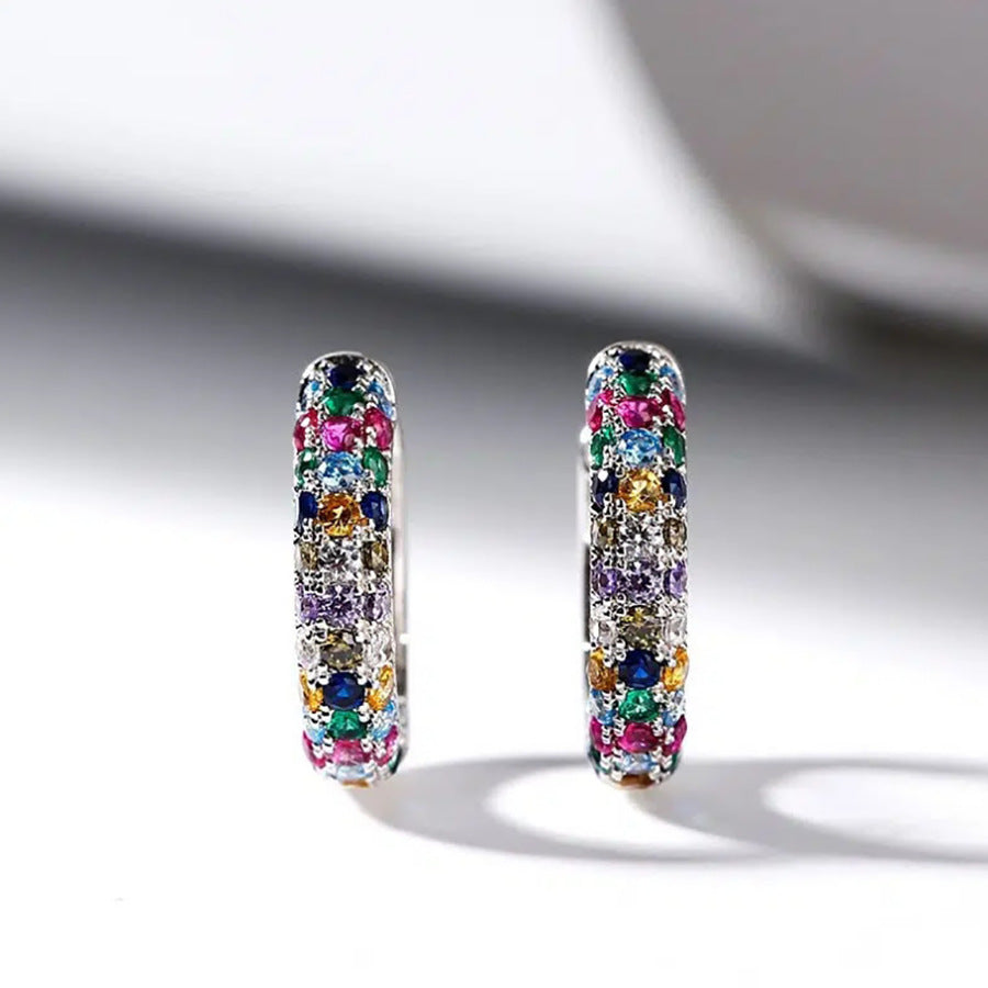 Environmental Protection Alloy Fashion Simple Colorful Zircon Ladies Clip Ear Buckle