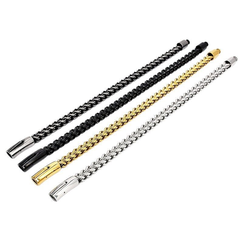 Men's Fashion Trend Positive Negative Round Grinding Encryption Chain Spring Bracelets