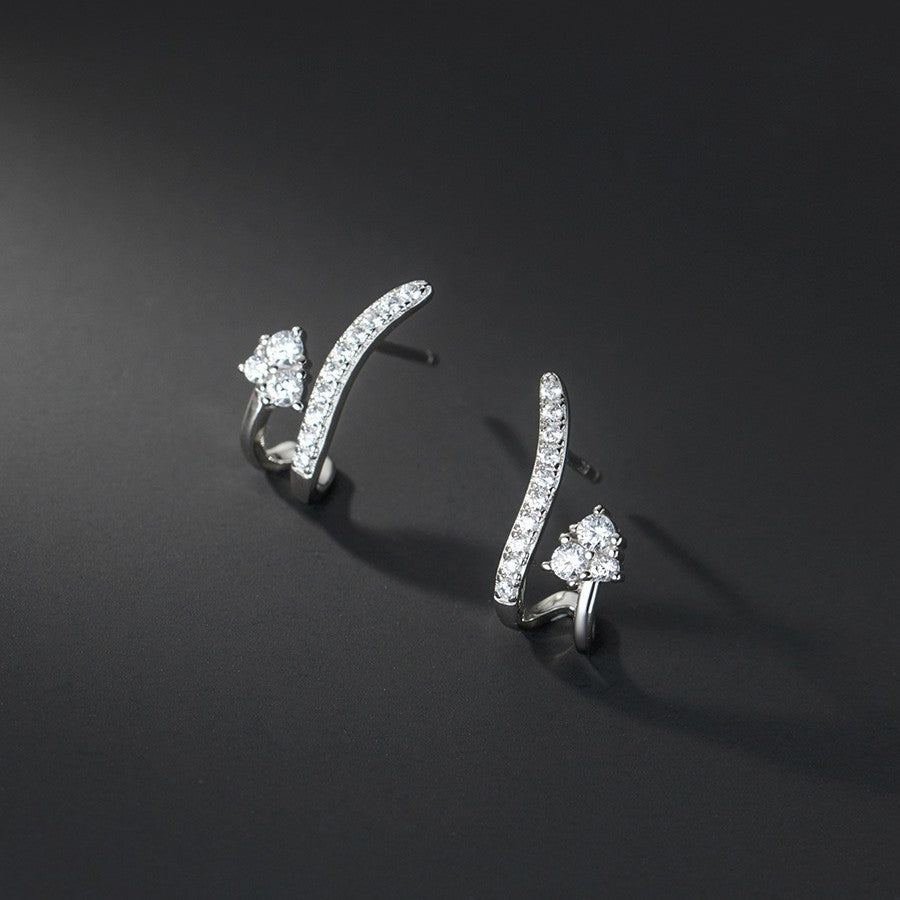 Women's Korean Style Fresh Curved Shiny Diamond Rings