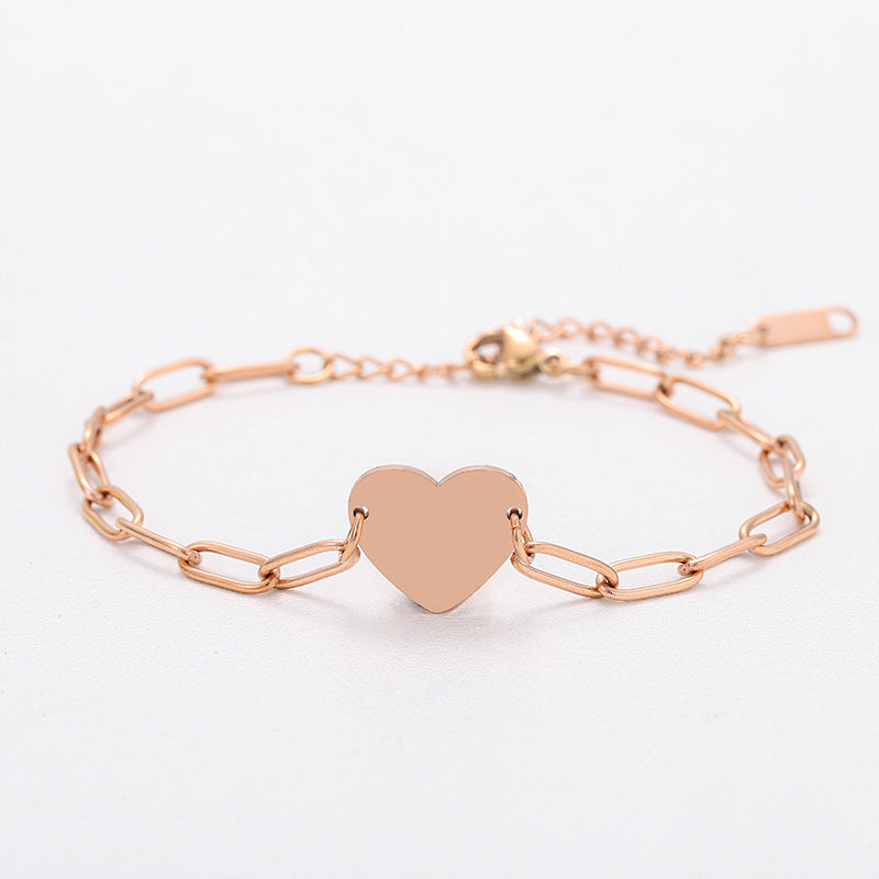 Stainless Steel Heart-shaped Clip Blank Material Festival Bracelets