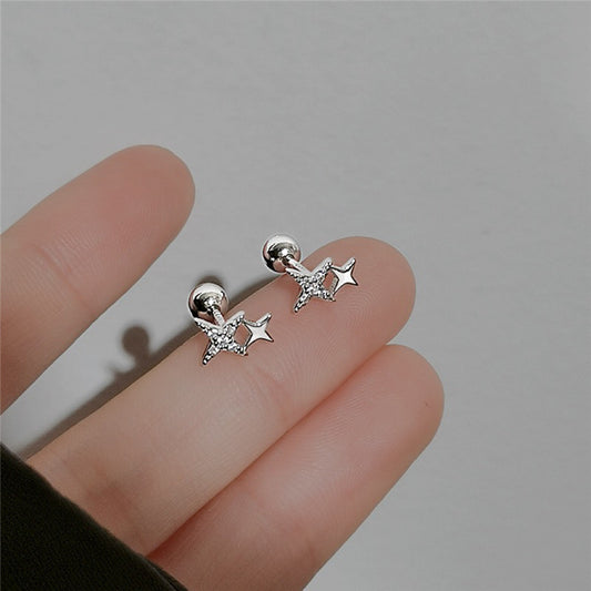 Women's Ear Sier Needle Double Small Korean Style Earrings