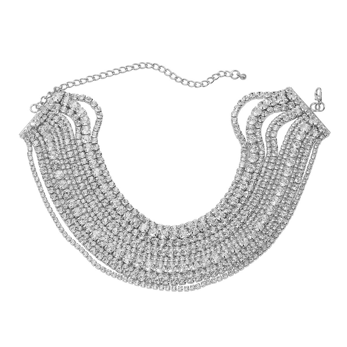 Chain Glass Drill Exaggerated Female Banquet Necklaces