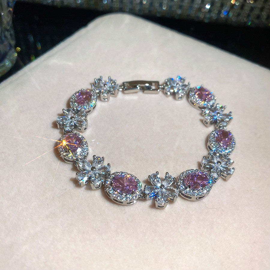 Sweet Pink Zircon Korean Artsy Light Bracelet