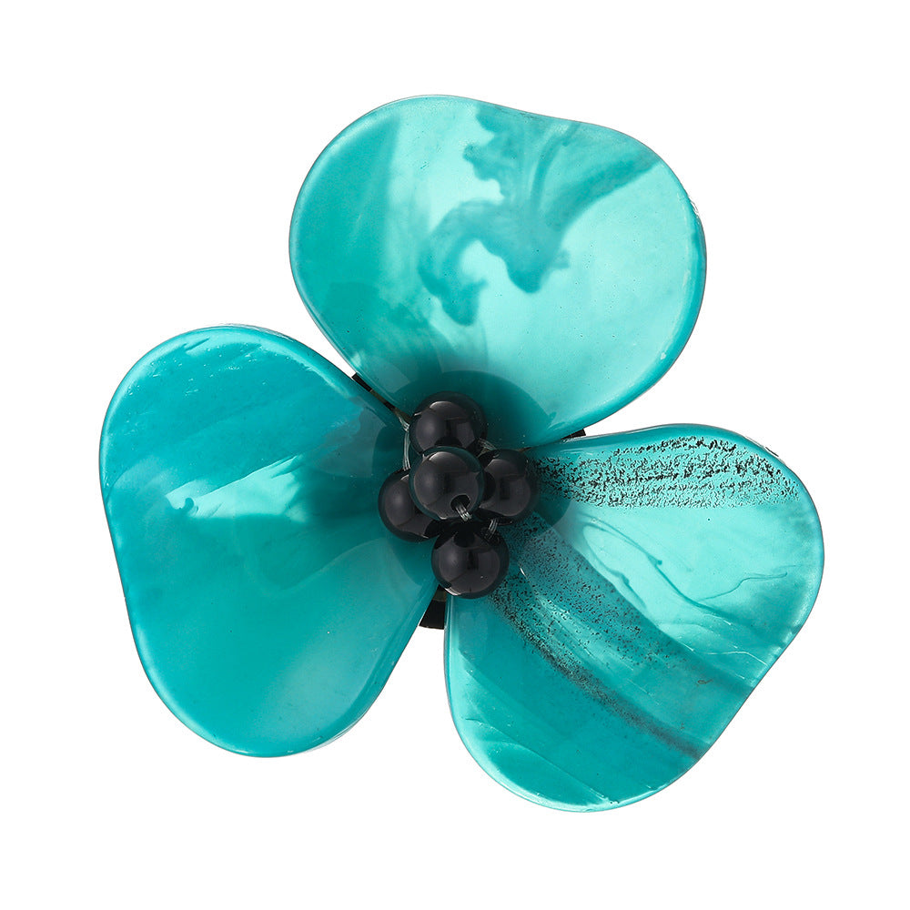 Blue Niche Acrylic Handmade Three-dimensional Flower Brooch Simple Brooches