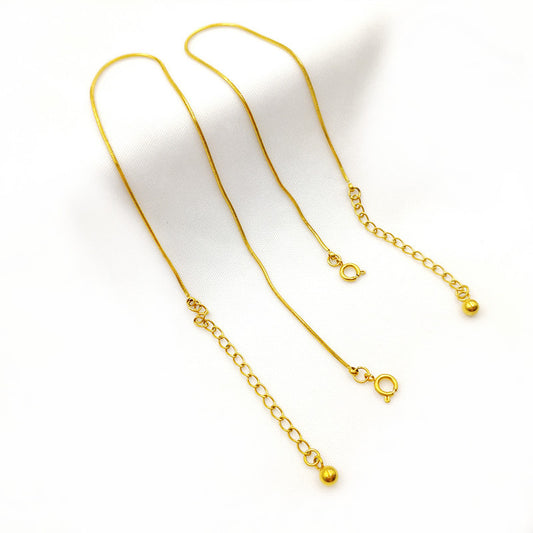 Steel Gold-plated Small Square Snake Anklet Bracelets