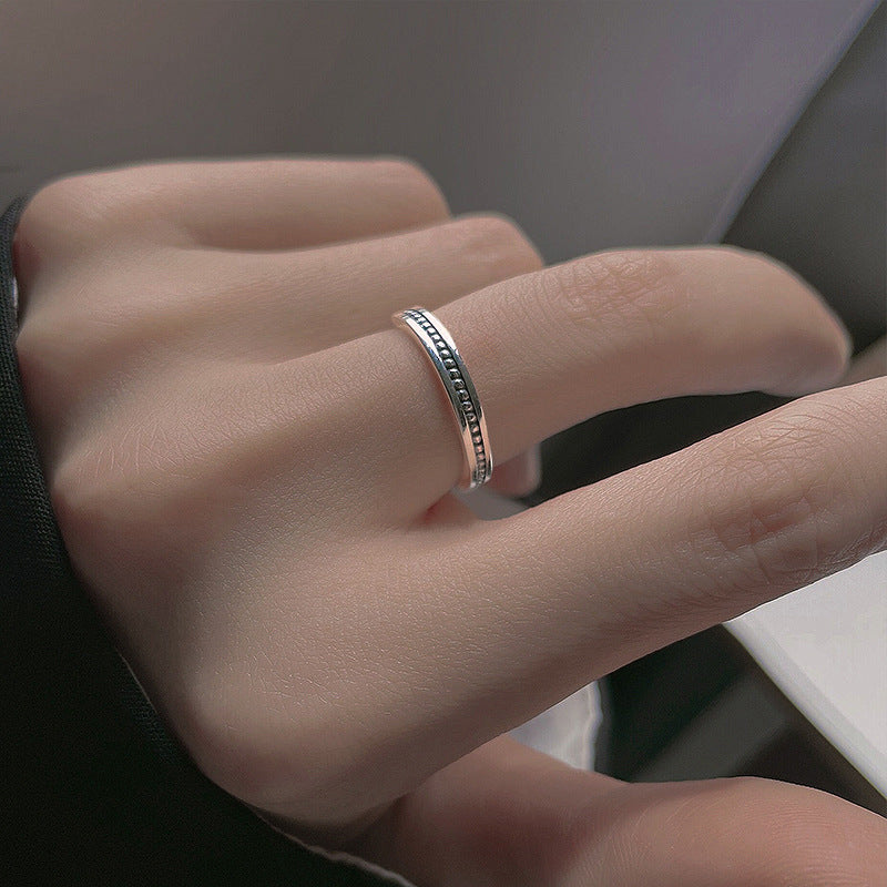 Women's Vintage Dot For Simple Personality Light Luxury Minority Ring