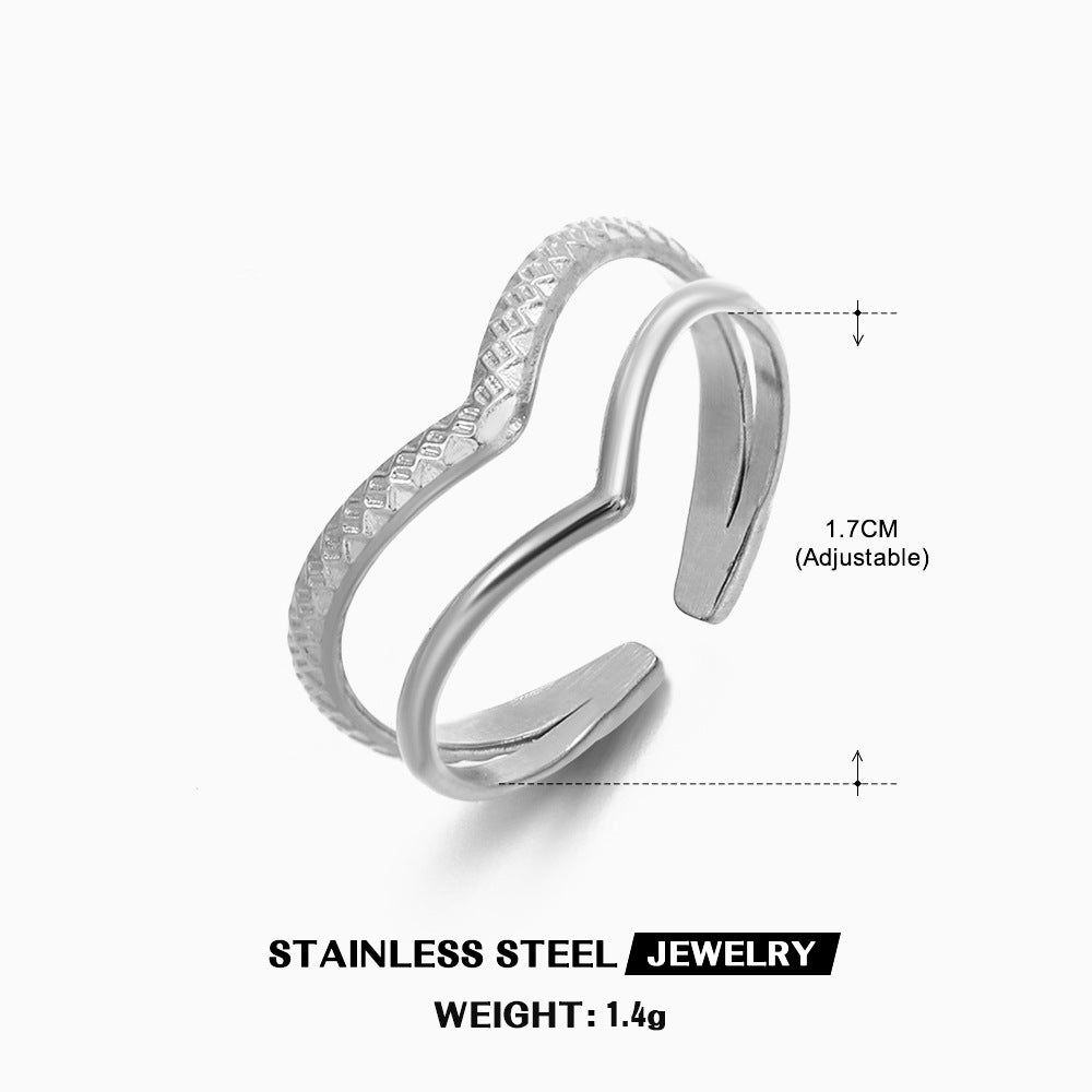 V-shaped Popular Adjustable Opening Stainless Steel Rings