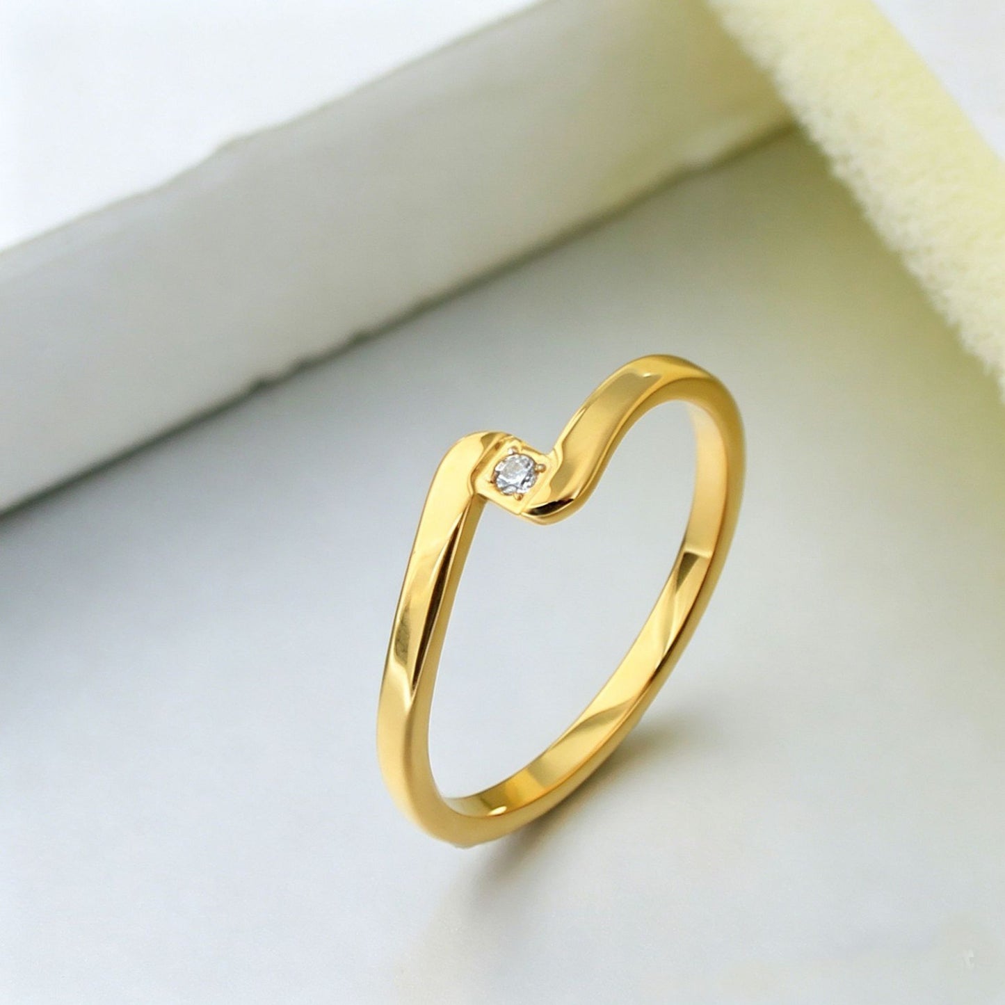 Simple Light Luxury Titanium Steel Zircon High-grade Rings