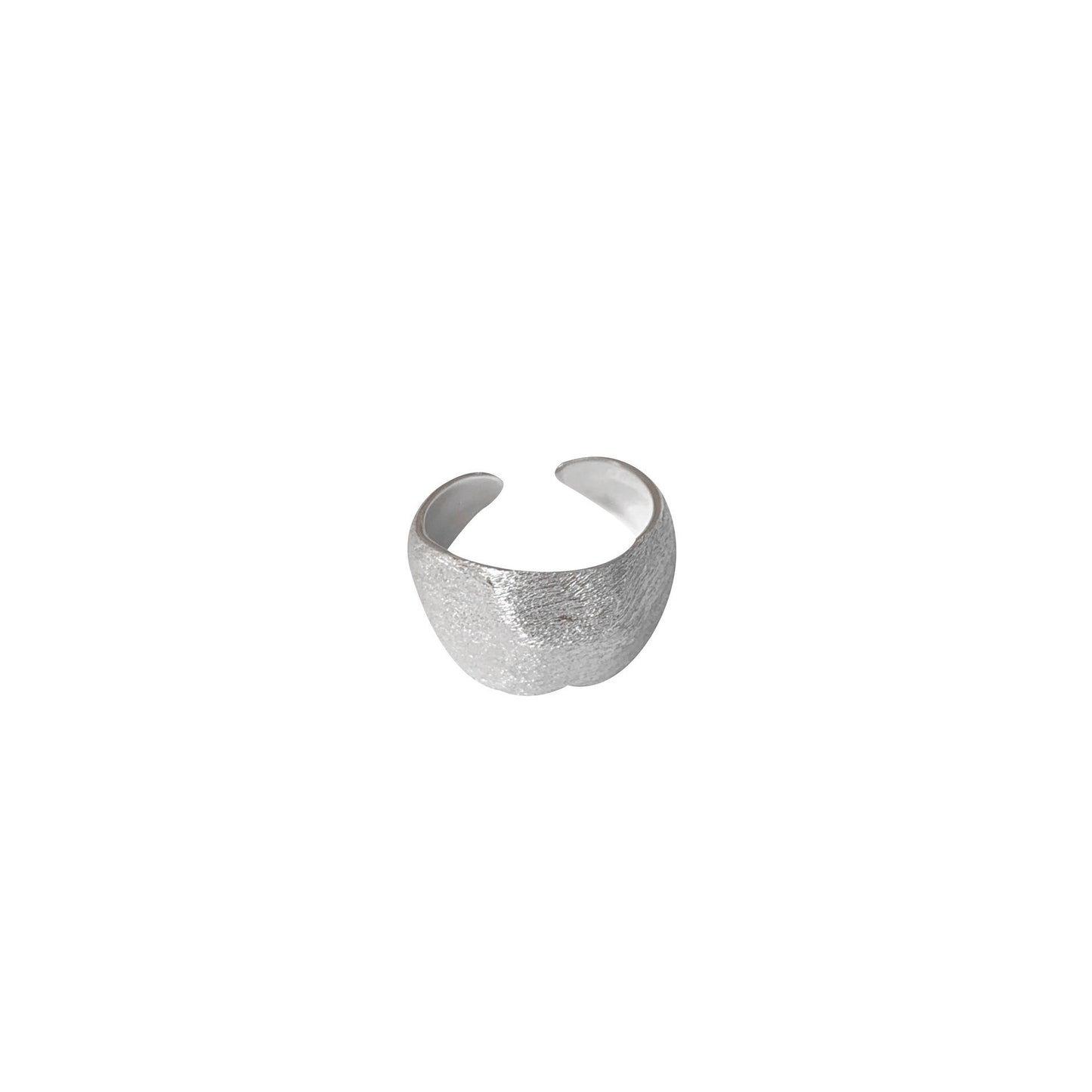 Women's Brushed Personalized Design Style High-grade Tin Foil Pleated Rings