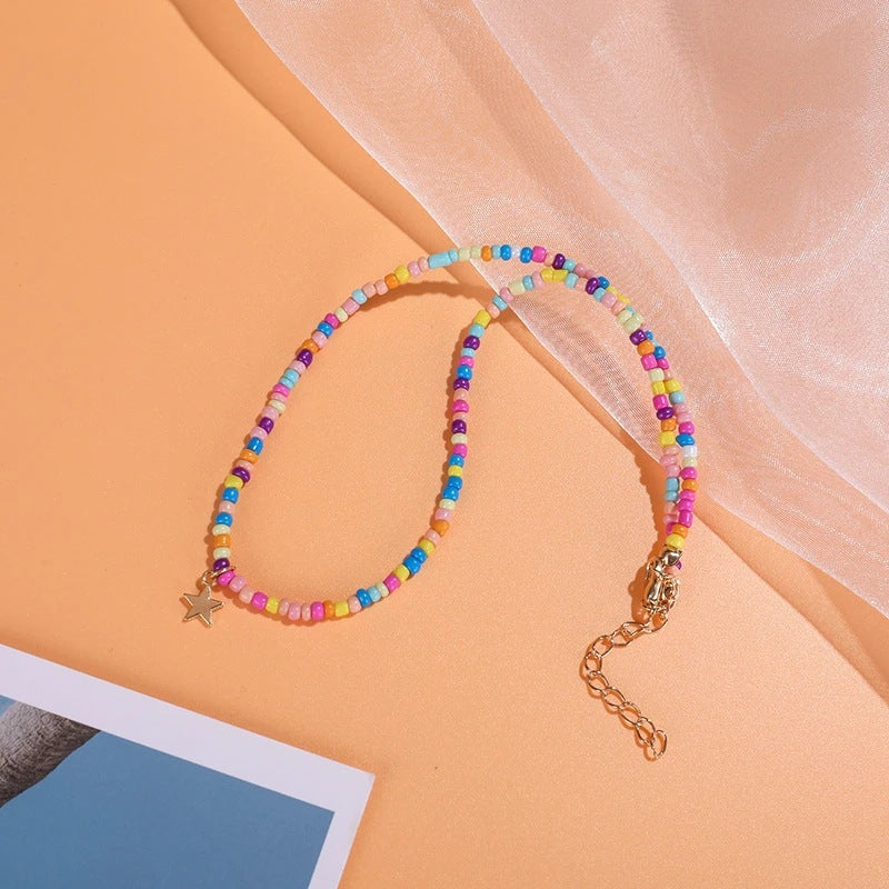 With Hearts Pink Beads High-grade Niche Affordable Luxury Style Stylish Necklace
