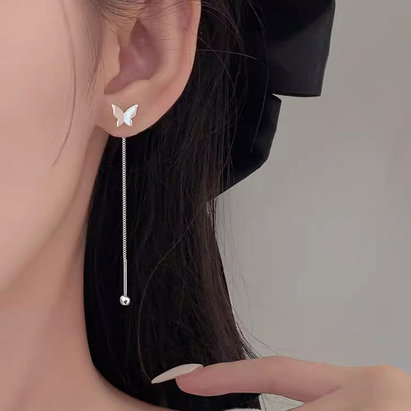 Women's Butterfly Screw Trendy Long Temperamental Tassel Ear Line