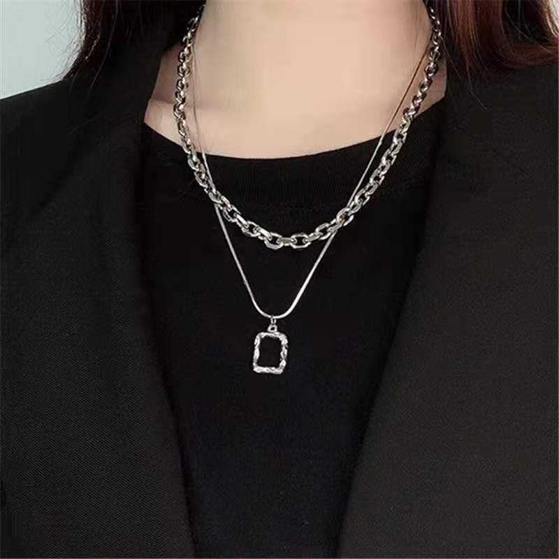 Women's & Men's Fashion Simple Titanium Steel Sweater Chain Personalized Hip Hop Necklace