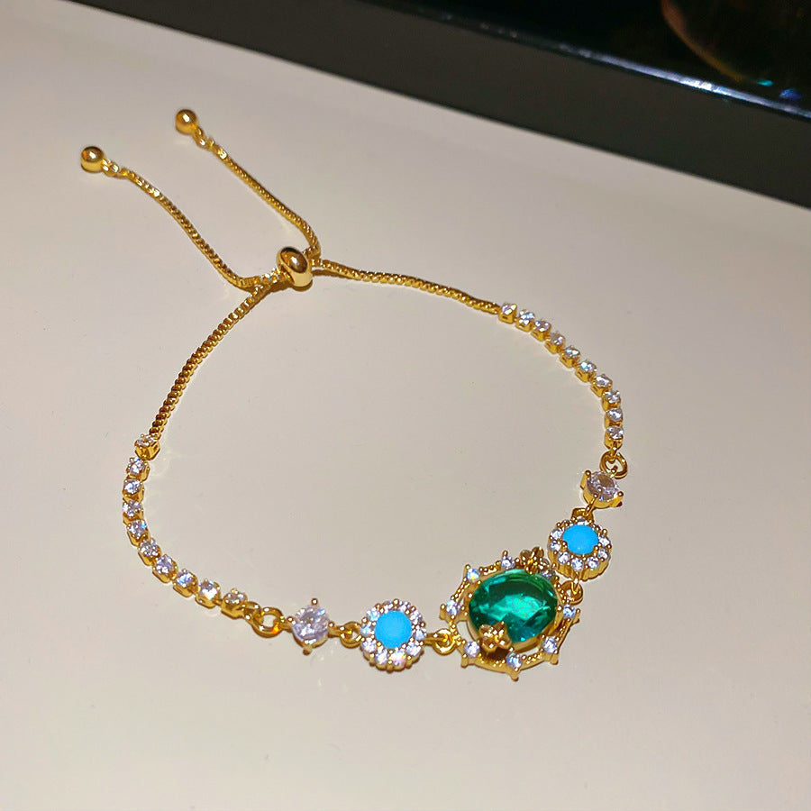 Women's Heart-shaped Zircon Adjustable Simple Fashion Light Luxury Bracelet