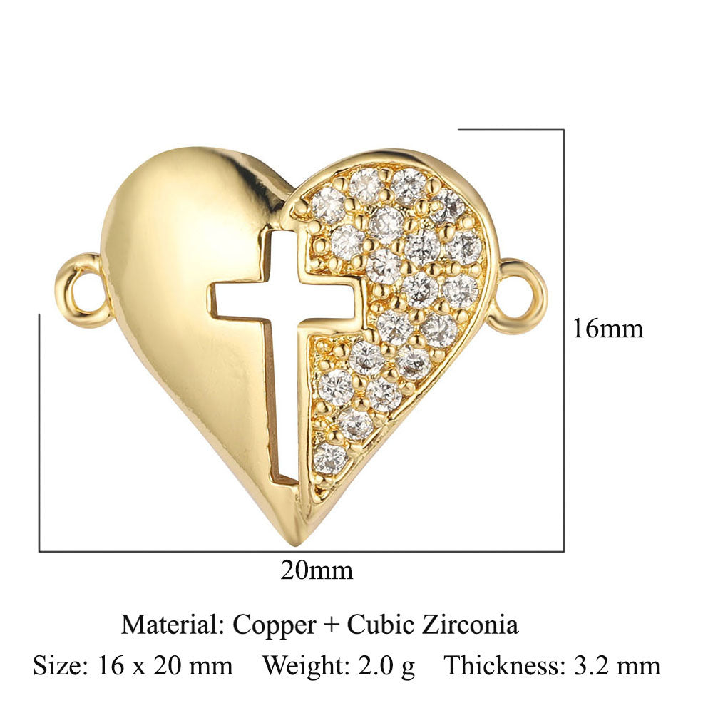 Copper Zircon Ornament Accessories Love Crown Pendants