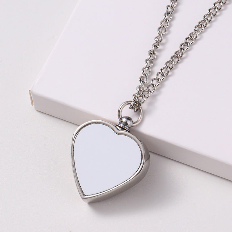 Eternal Commemorative Thermal Transfer Blank Cinerary Casket Couple Pet Pendants