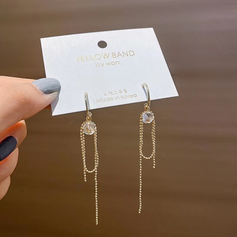 Women's Needle Elegant Long Tassel Thin Effect Earrings