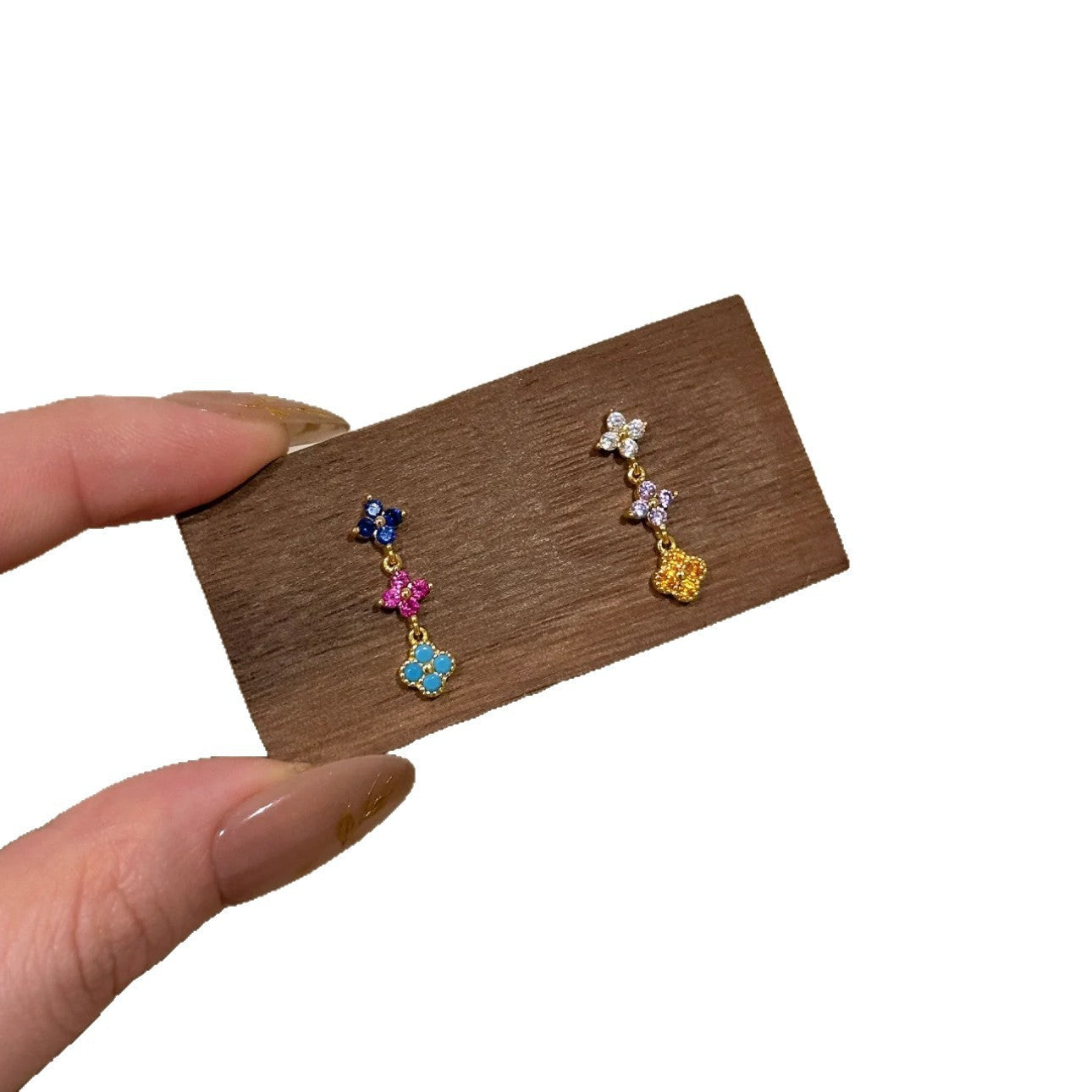 Color Zircon Female Sweet Cute Light Luxury High Sense Rings