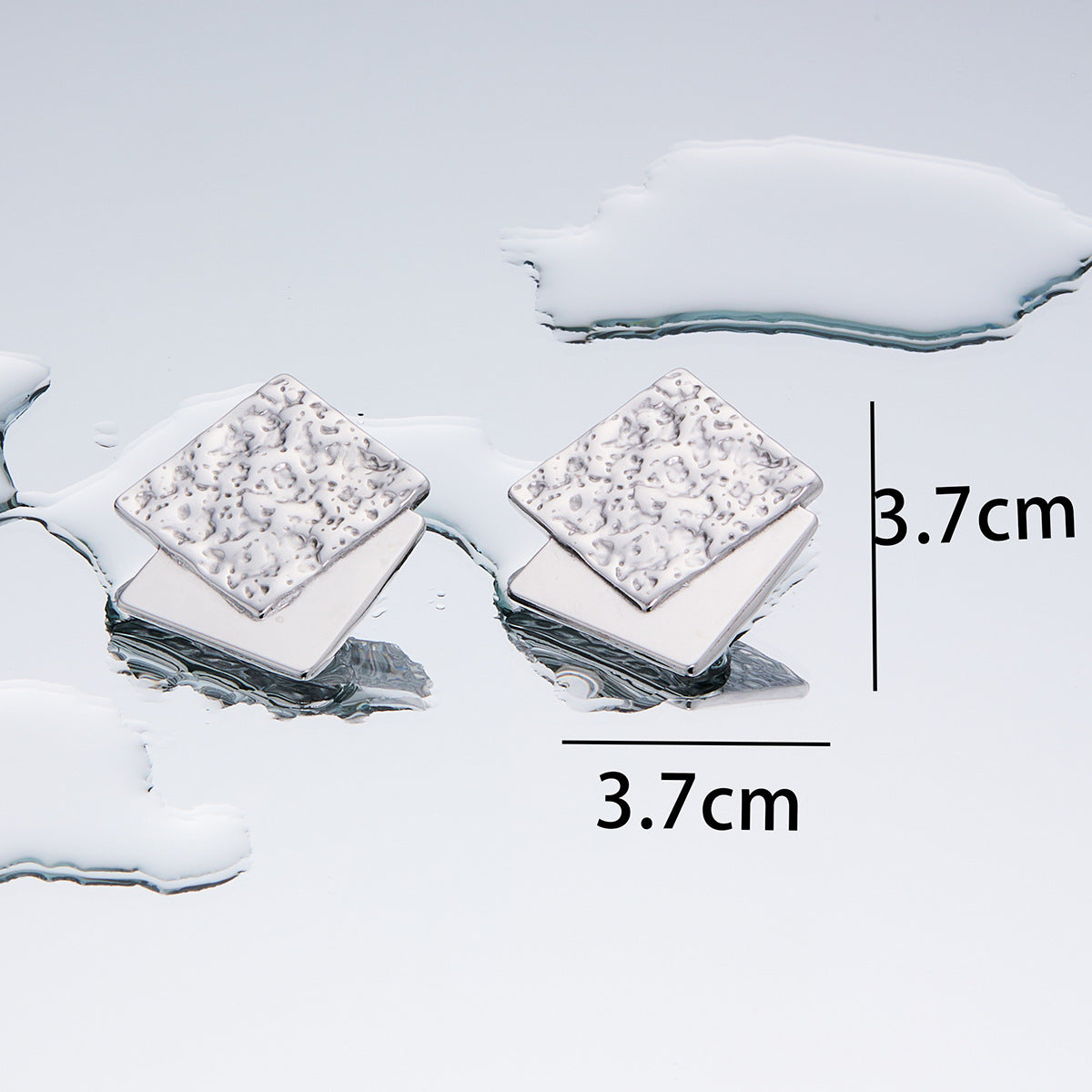 Women's Fashion Exaggerated Titanium Steel Ear High Sense Design Electroplating Stud Earrings