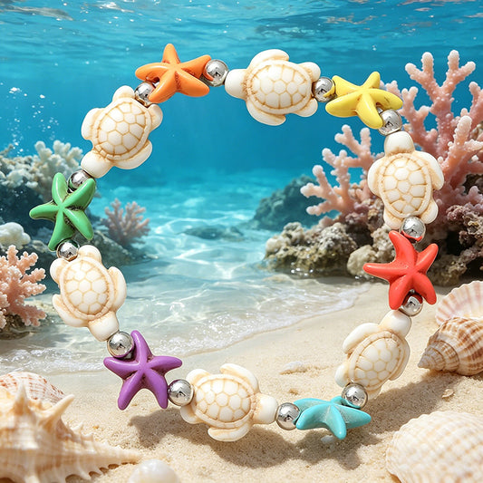 Sea Turtle Ocean Series Holiday Natural Shell Bracelet