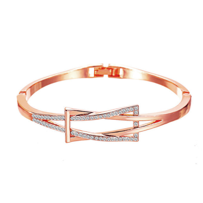 Women's Style Simple Cross Geometric Heart Shape Bracelet
