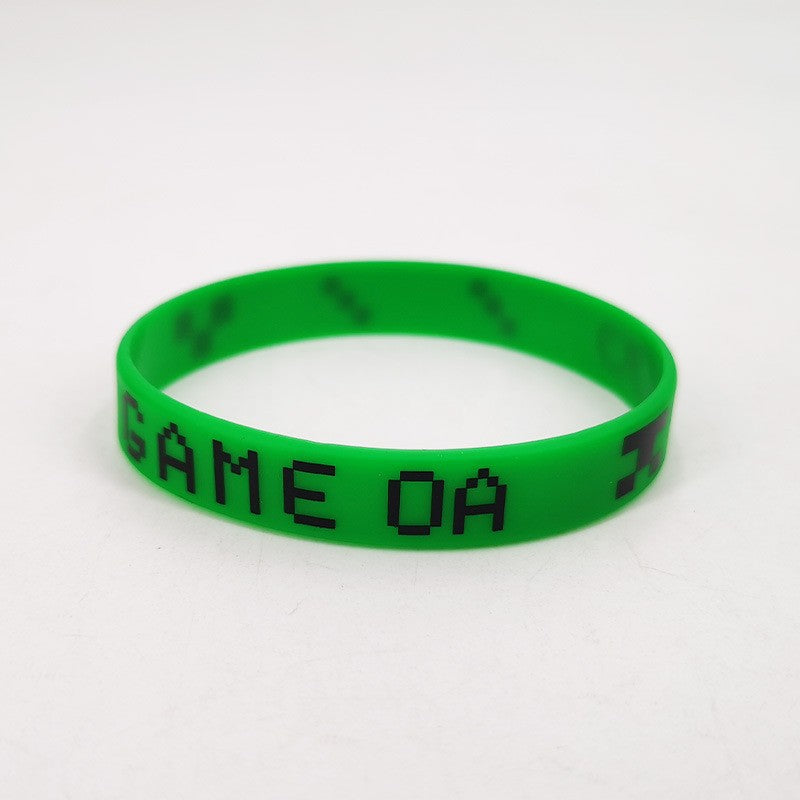 Women's & Men's Theme Party Silicone Monochrome Silk Screen Bracelet