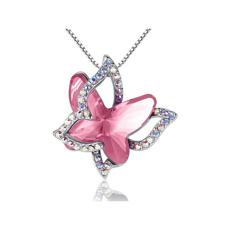 Women's Alloy Birthday Stone Crystal Animal Butterfly Necklaces