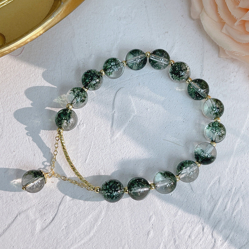 Vacation Style Green Phantom Quartz Graduation Bracelets