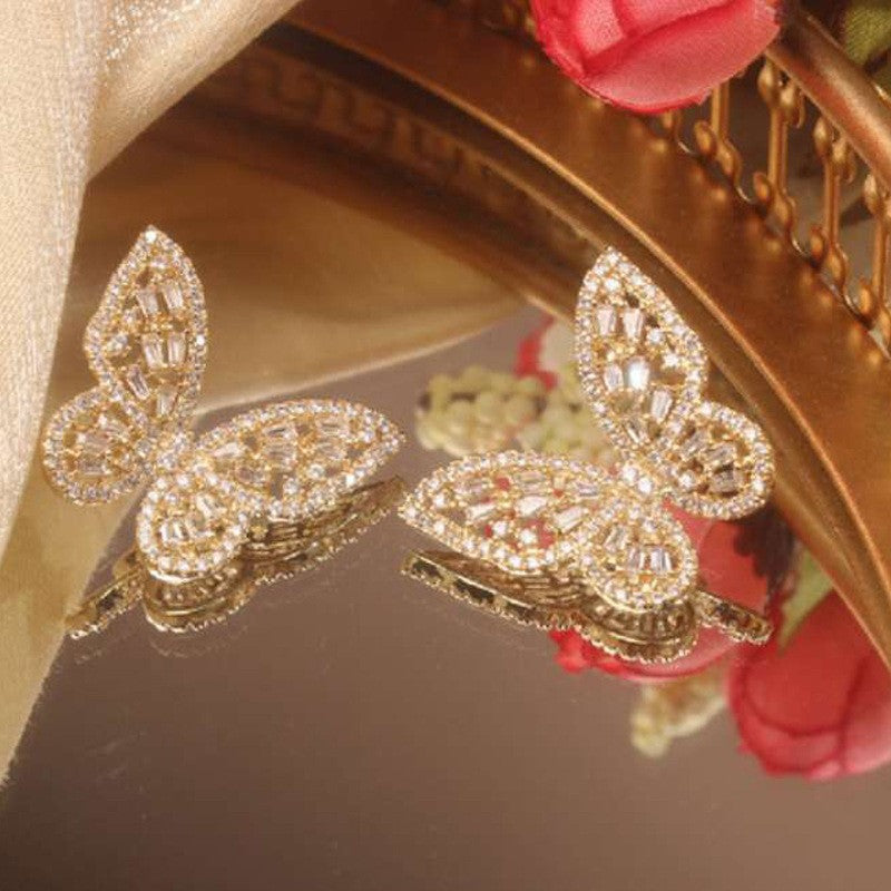 Fashion Zircon Elegant Butterfly Trendy Frosty Rings