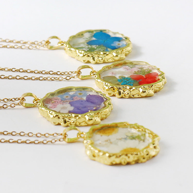 Flower Eternal Real Ornament Transparent Resin Pendants