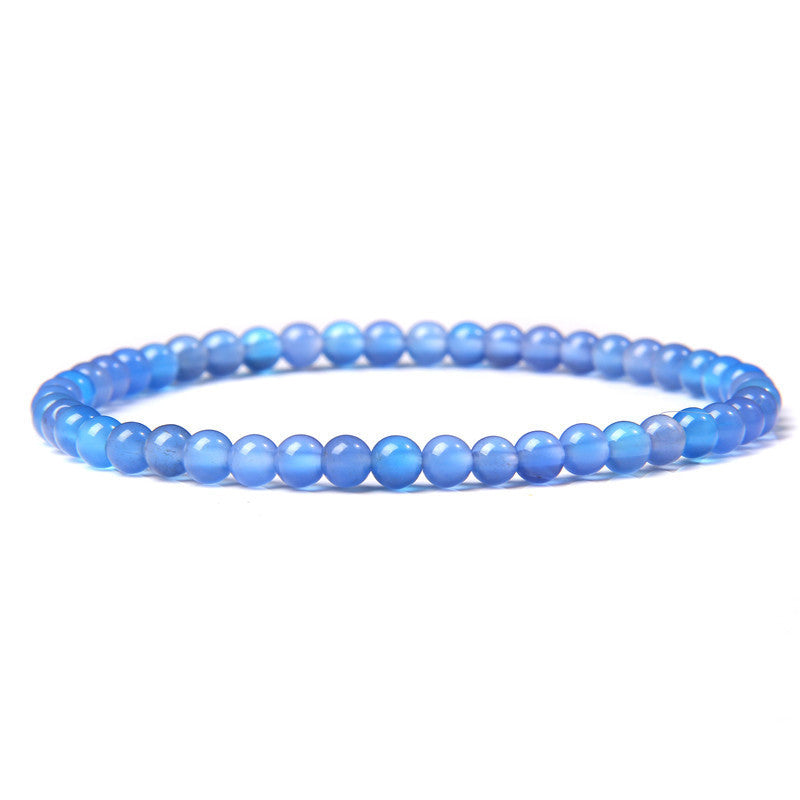 Crystal Agate Round Beads Aquamarine Tourmaline Yellow Tower Energy Beaded Bracelets