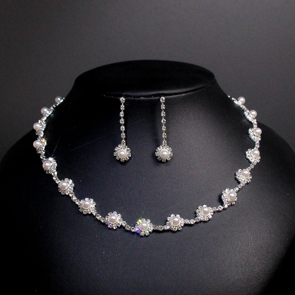 Claw Chain Rhinestone Bridal Eardrop Banquet Necklaces